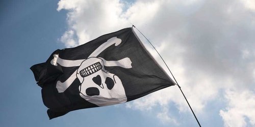 Skull Cross on Black Flag